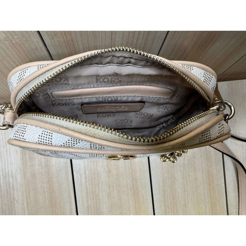 Women's Michael Kors Crossbody Bag Small White Beige